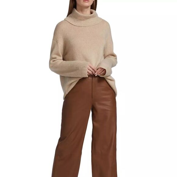 NWT Rails Imogen Wool-Cashmere Turtleneck Sweater in Jute $348 - Picture 4 of 9